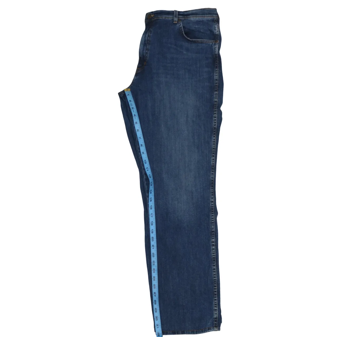 Wrangler Blue Denim Jeans Men's 38 Straight Leg Five Pocket Classic Stitching Pants sold by Vintage Club product image thumbnail 5