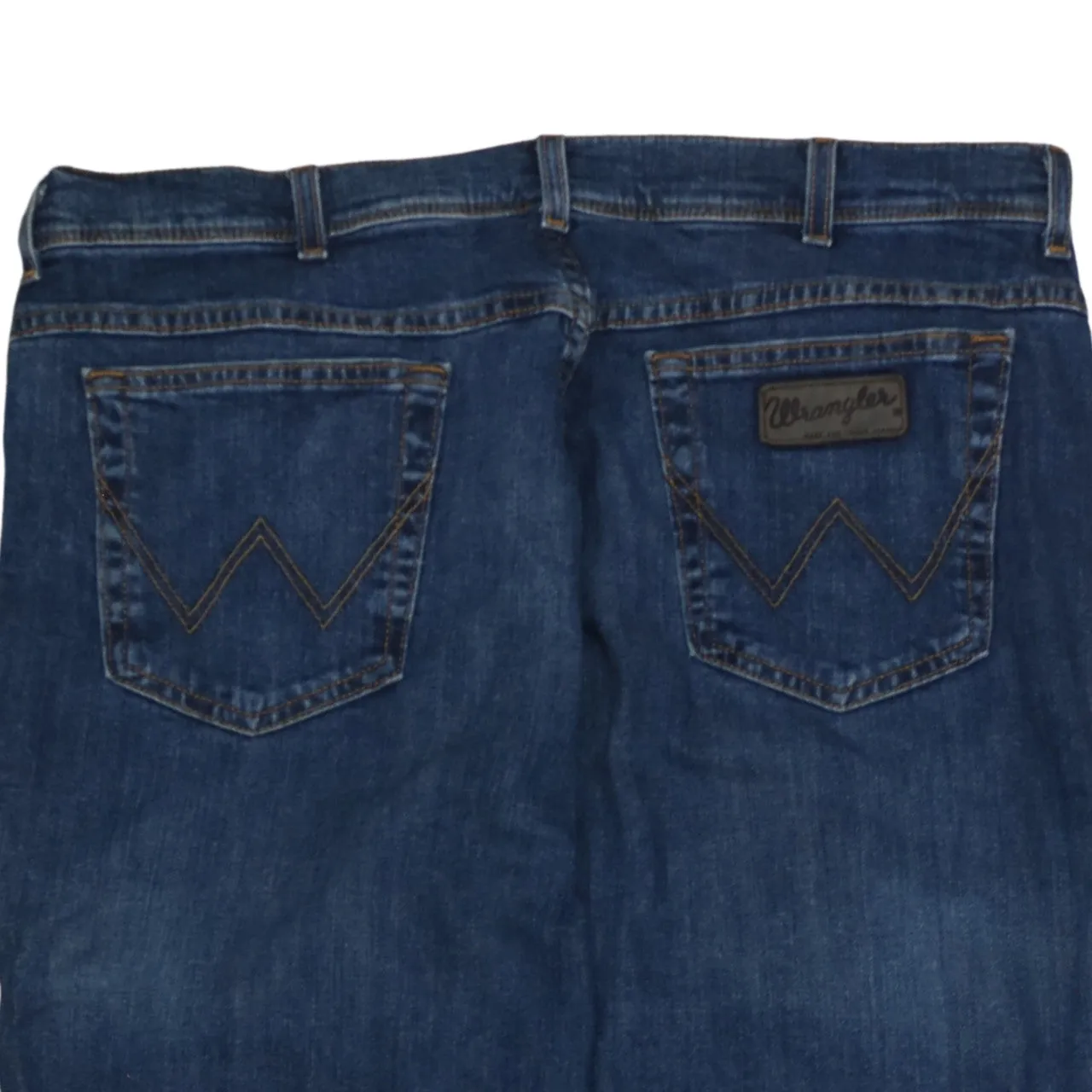 Wrangler Blue Denim Jeans Men's 38 Straight Leg Five Pocket Classic Stitching Pants sold by Vintage Club product image thumbnail 3
