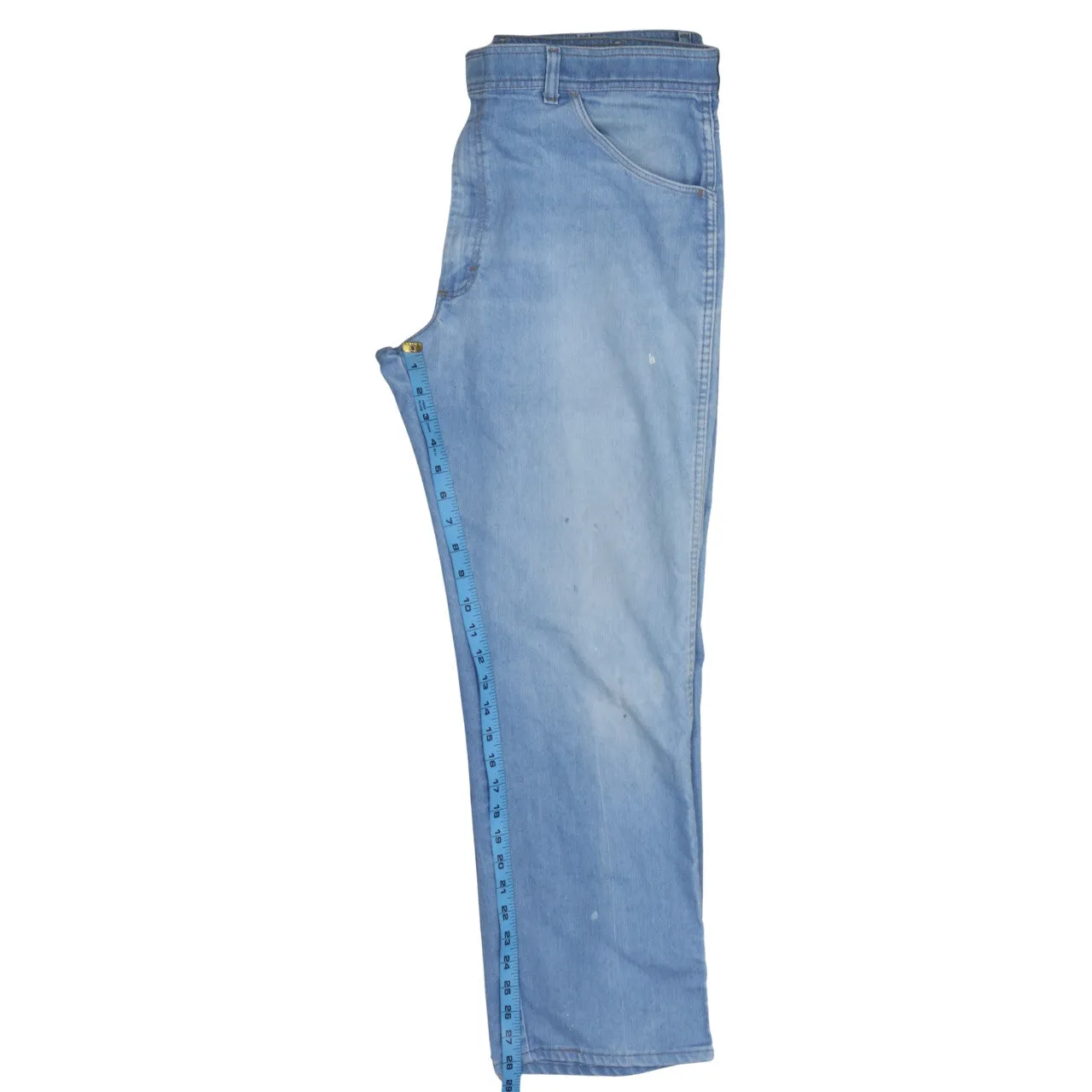 Wrangler Light Blue Jeans Men's 34 Relaxed Fit Faded Wash Classic Five Pocket Denim Trousers sold by Vintage Club product image thumbnail 5