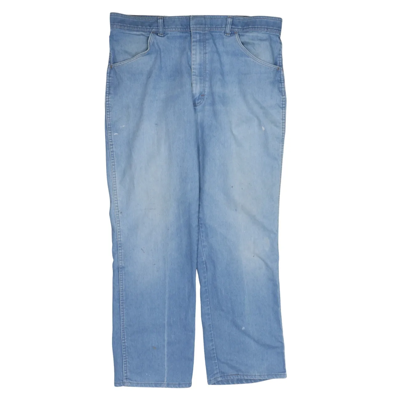 Wrangler Light Blue Jeans Men's 34 Relaxed Fit Faded Wash Classic Five Pocket Denim Trousers sold by Vintage Club product image thumbnail 2