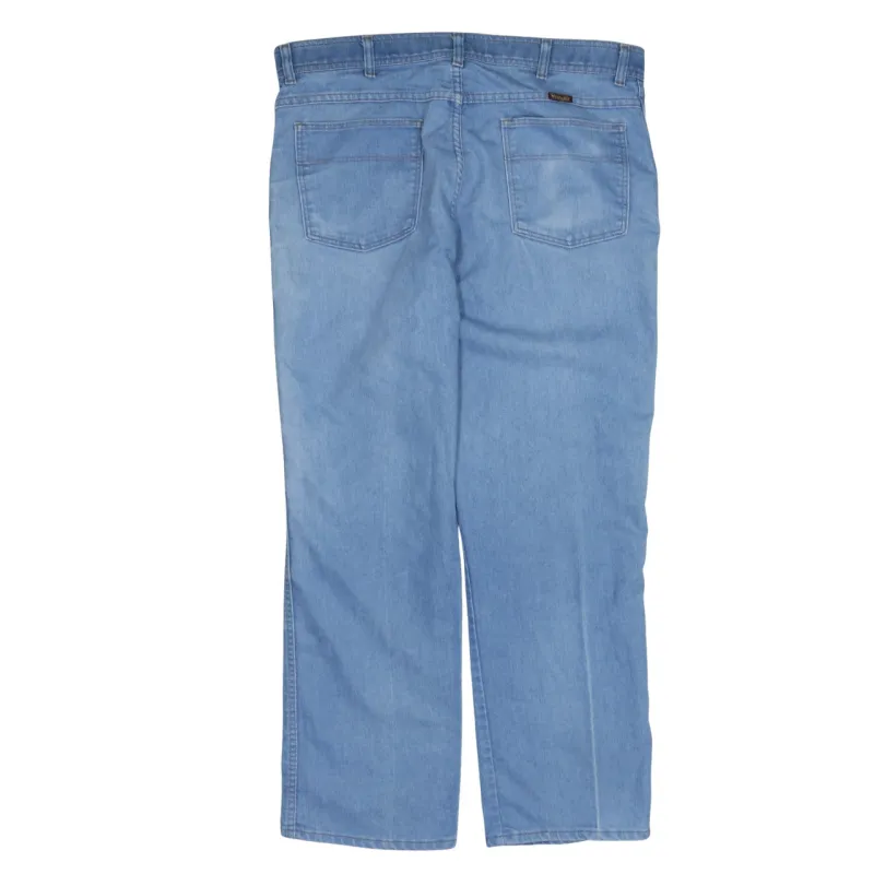 Wrangler Light Blue Jeans Men's 34 Relaxed Fit Faded Wash Classic Five Pocket Denim Trousers sold by Vintage Club