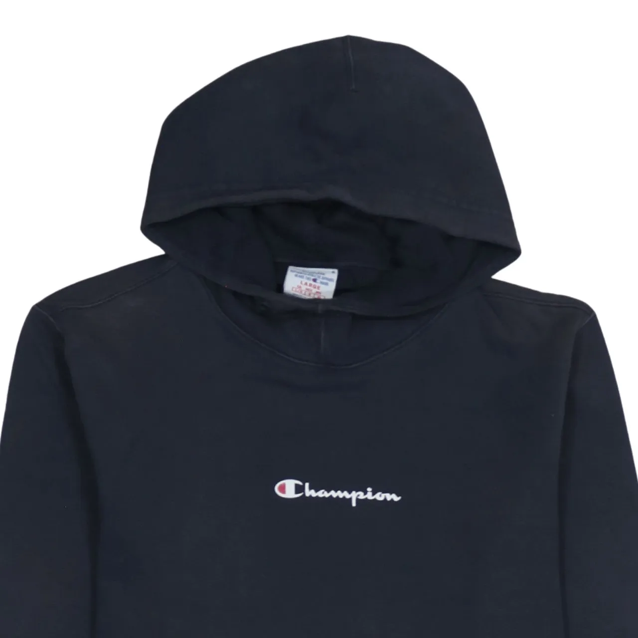 Champion Navy Blue Hoodie Men's Large Embroidered Chest Logo Front Pocket Pullover Sweatshirt sold by Vintage Club product image thumbnail 3