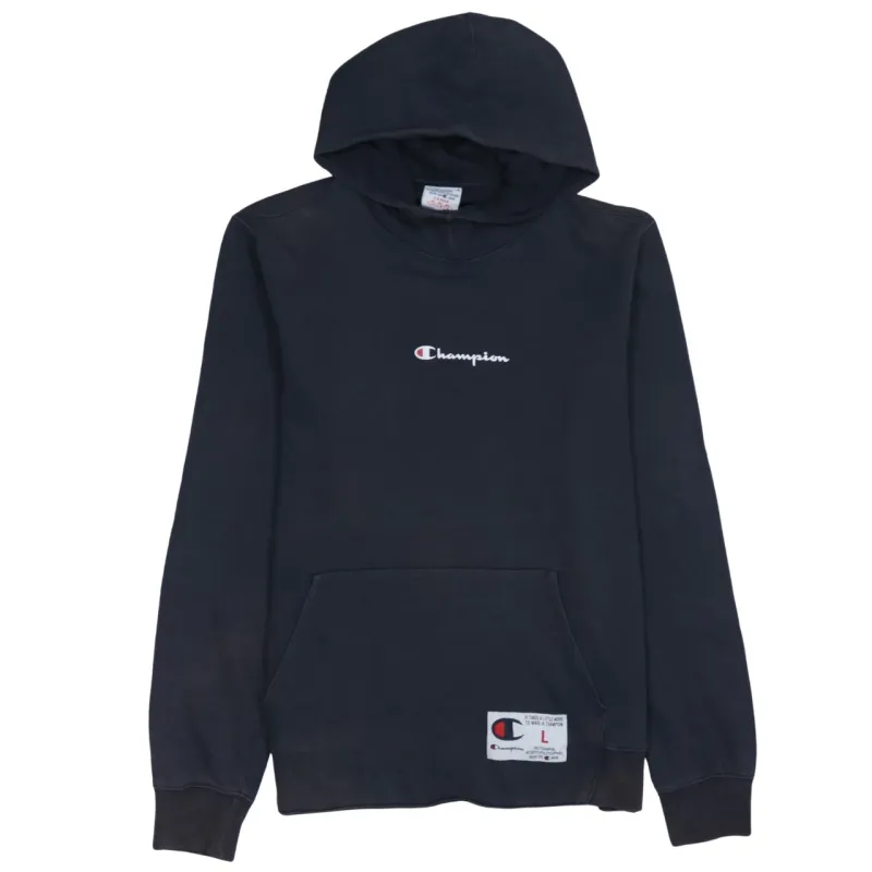 Champion Navy Blue Hoodie Men's Large Embroidered Chest Logo Front Pocket Pullover Sweatshirt sold by Vintage Club