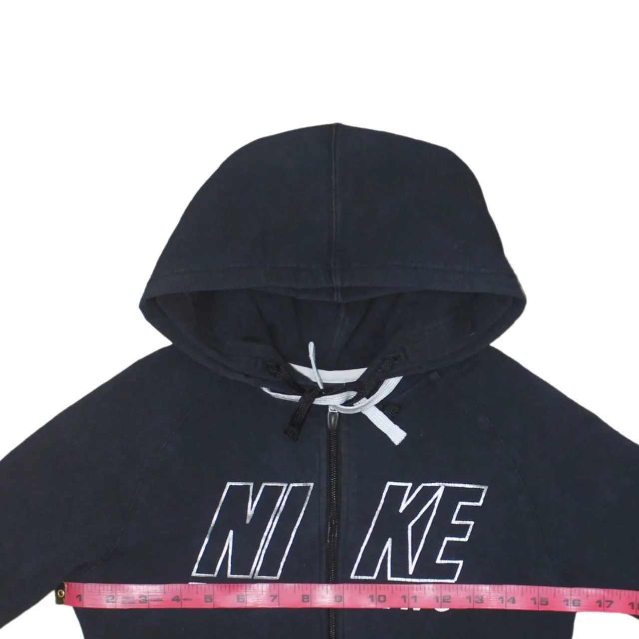 Nike Black Full Zip Hoodie Women’s Small Printed Training Logo Pockets Sweatshirt Top sold by Vintage Club product image thumbnail 5