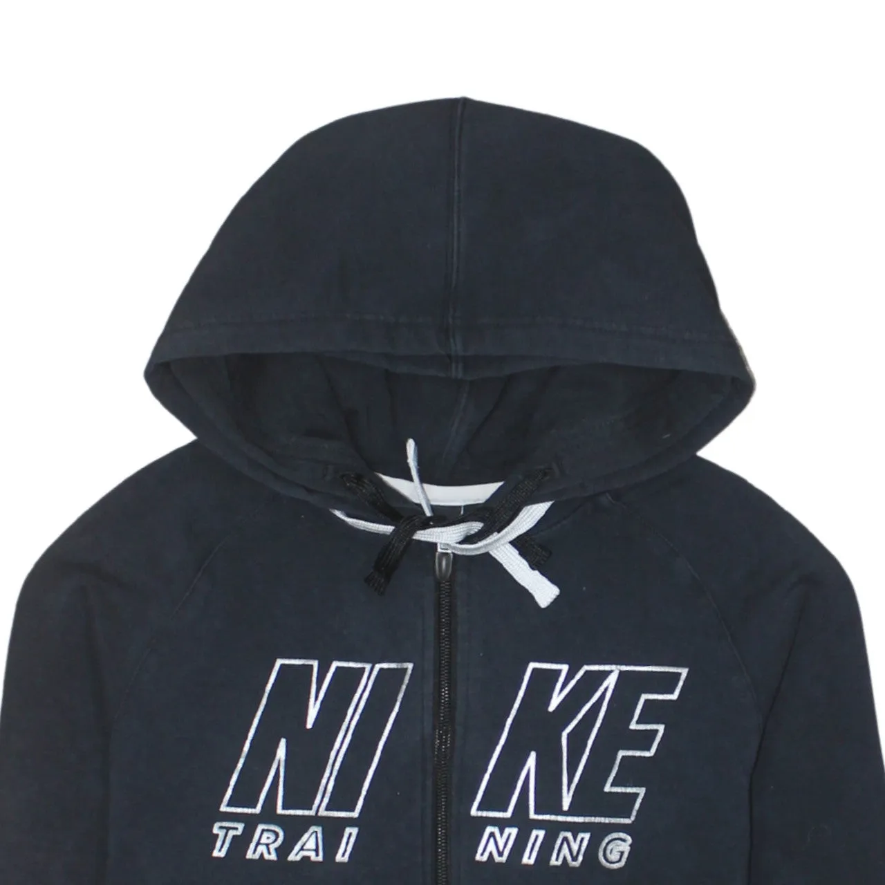 Nike Black Full Zip Hoodie Women’s Small Printed Training Logo Pockets Sweatshirt Top sold by Vintage Club product image thumbnail 3