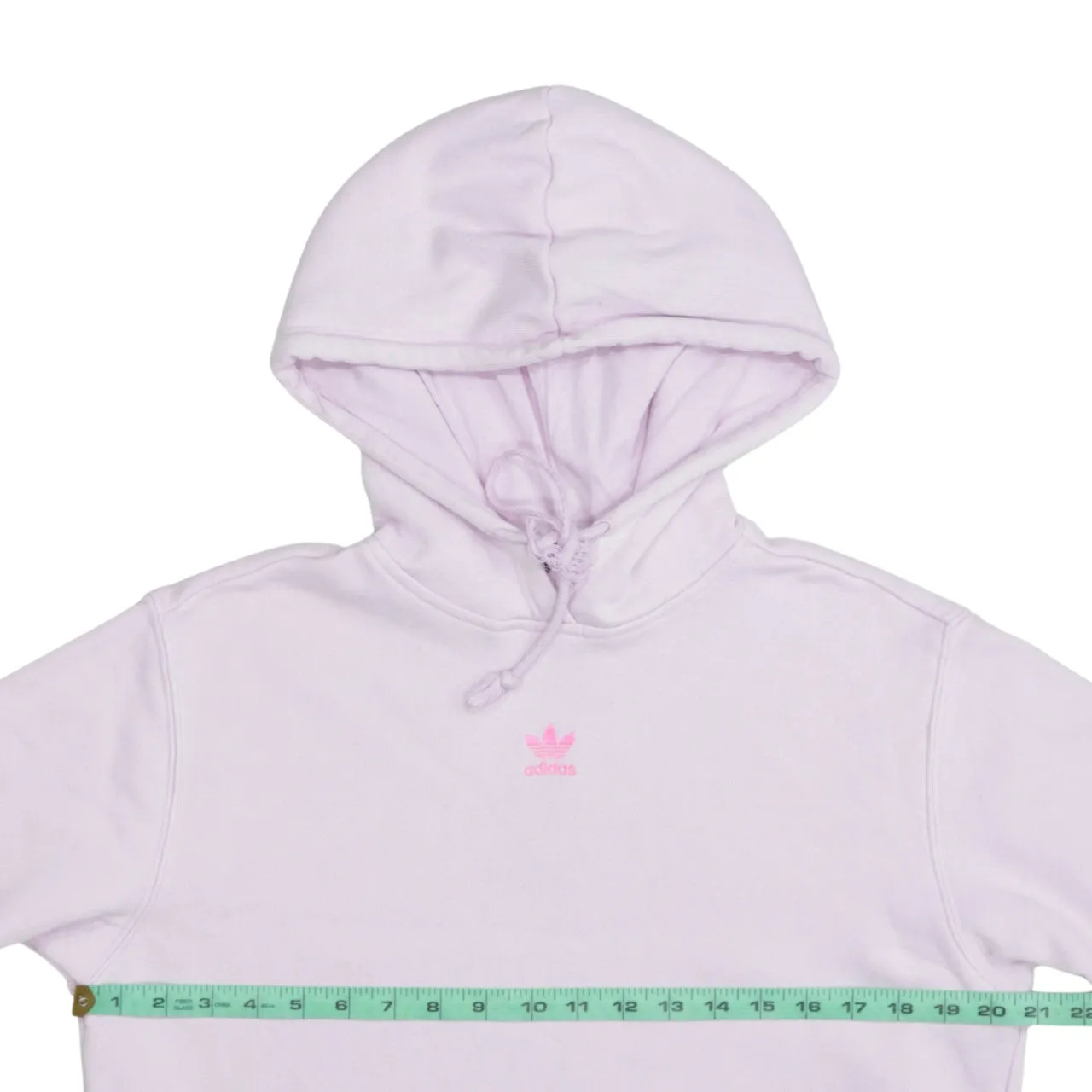 Adidas Light Pink Hoodie Women’s Medium Embroidered Trefoil Logo Pullover Sweatshirt sold by Vintage Club product image thumbnail 5