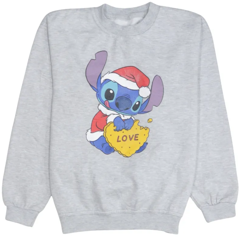 Disney Grey Sweatshirt Women’s XLarge Printed Stitch Love Graphic Crewneck Pullover Top sold by Vintage Club
