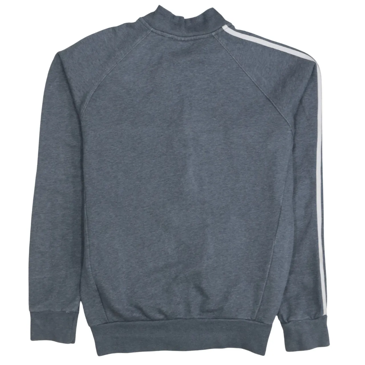 Adidas Dark Grey Track Jacket Men's Medium Three Stripe Sleeves Printed Trefoil Logo Sweatshirt sold by Vintage Club product image thumbnail 2