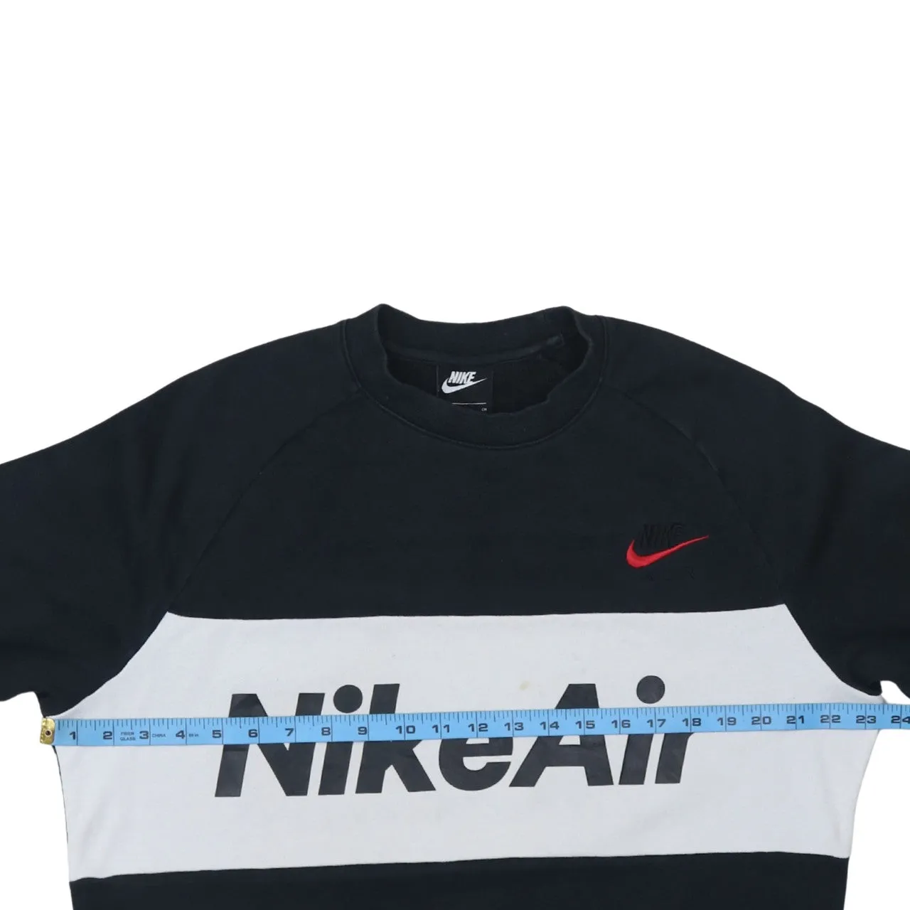 Nike Black Crewneck Sweatshirt Men's Small Nike Air Panel Printed Logo Pullover Fleece Top sold by Vintage Club product image thumbnail 5