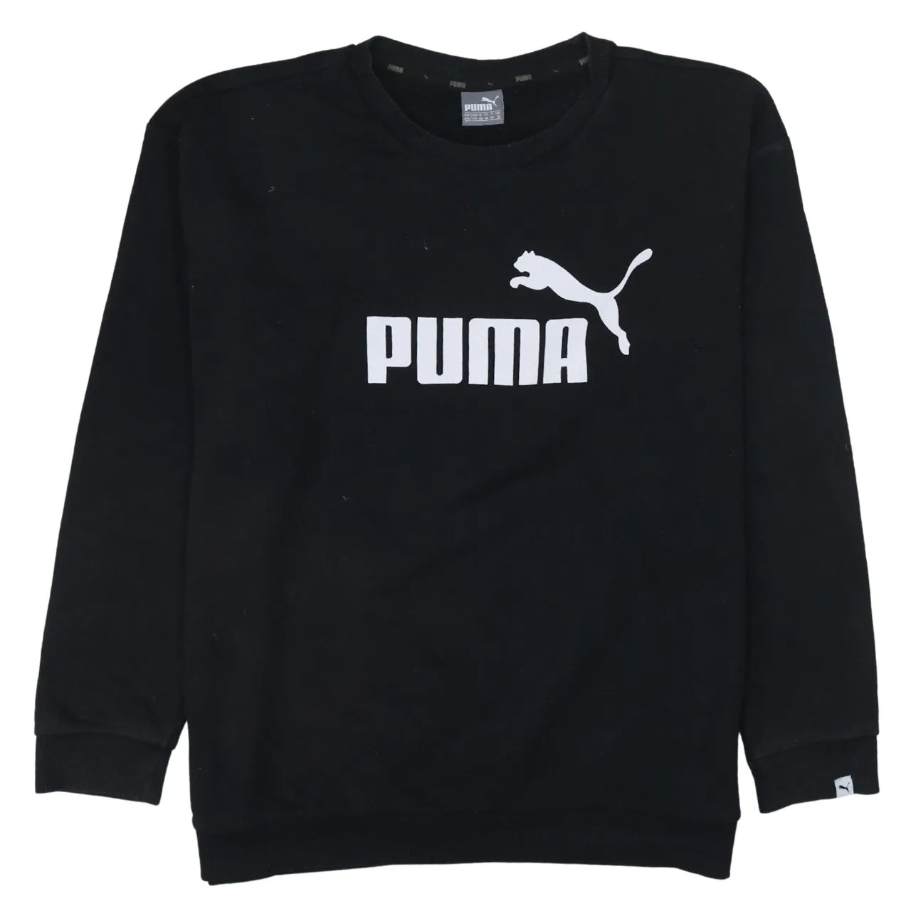 Puma Black Sweatshirt Women's XXLarge Printed Logo Crewneck Pullover Fleece Top sold by Vintage Club