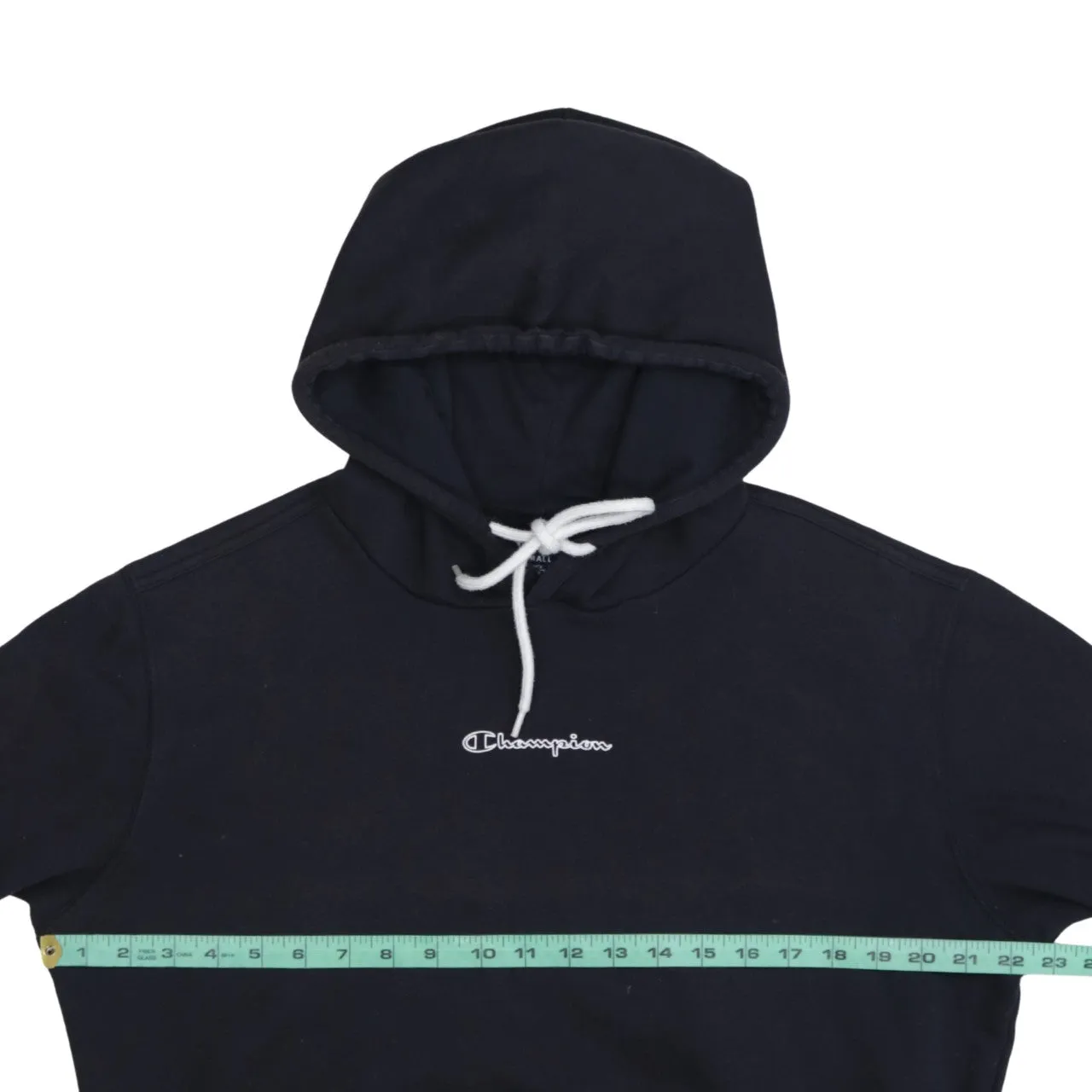 Champion Black Hoodie Men's Small Embroidered Script Logo Front Pocket Pullover Sweatshirt sold by Vintage Club product image thumbnail 5