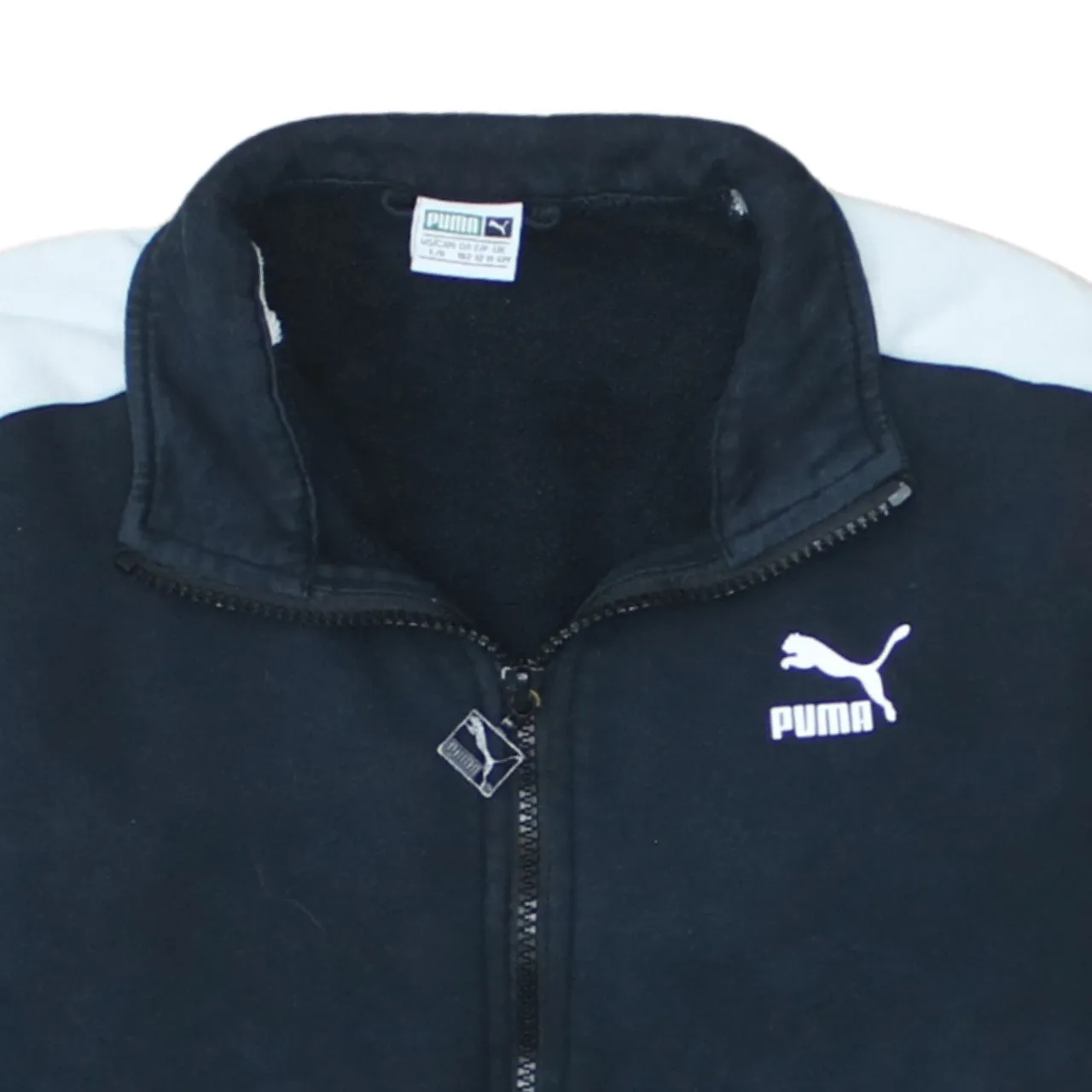 Puma Black Track Jacket Women’s Large White Sleeve Stripes Embroidered Logo Zip Top sold by Vintage Club product image thumbnail 3