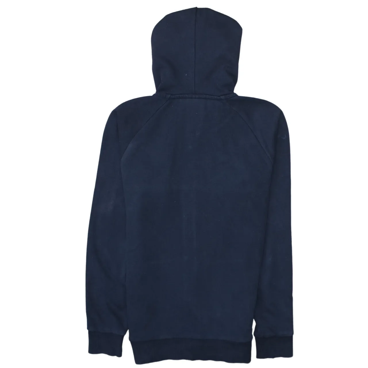 Adidas Navy Blue Hoodie Men's Small Full Zip Three Stripe Sleeves Printed Trefoil Sweatshirt sold by Vintage Club product image thumbnail 2