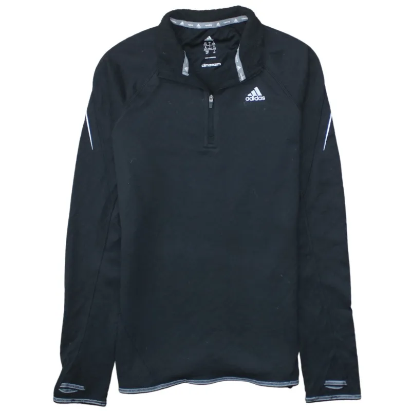 Adidas Black Quarter Zip Sweatshirt Women’s Small Climawarm Reflective Trim Pullover Top sold by Vintage Club
