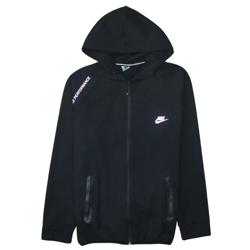 Nike Black Full Zip Hoodie Women’s XXLarge Printed Swoosh Logo Zip Pockets Sweatshirt made by Nike