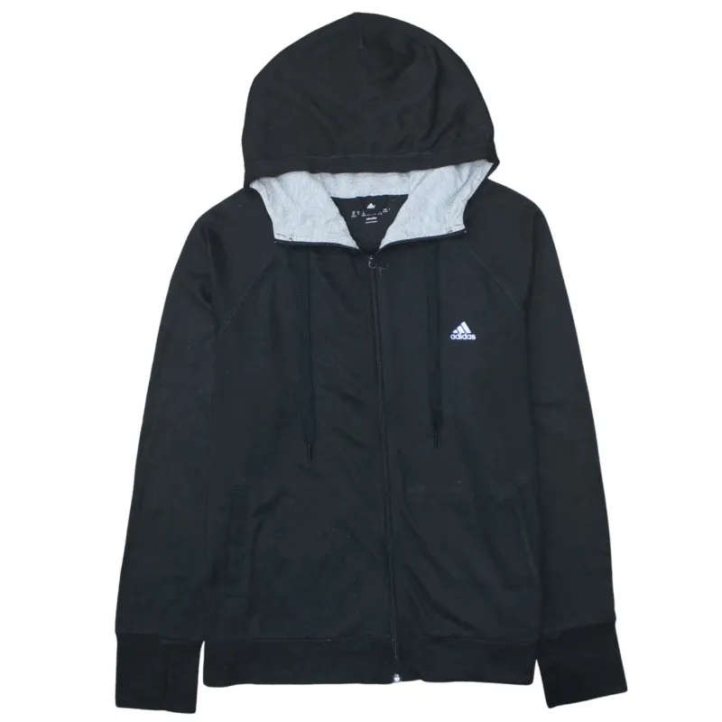 Adidas Black Full Zip Hoodie Women’s XLarge Embroidered Logo Drawstring Hood Casual Top sold by Vintage Club