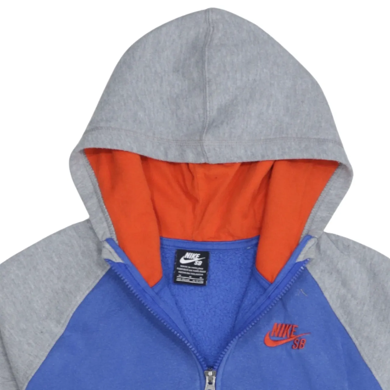 Nike Blue Grey Full Zip Hoodie Women’s Medium Embroidered SB Logo Split Pockets Sweatshirt sold by Vintage Club product image thumbnail 3