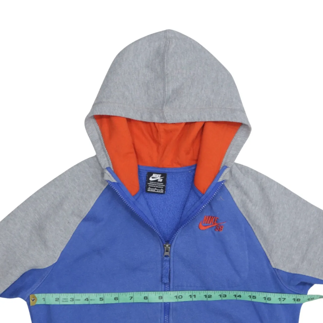 Nike Blue Grey Full Zip Hoodie Women’s Medium Embroidered SB Logo Split Pockets Sweatshirt sold by Vintage Club product image thumbnail 5