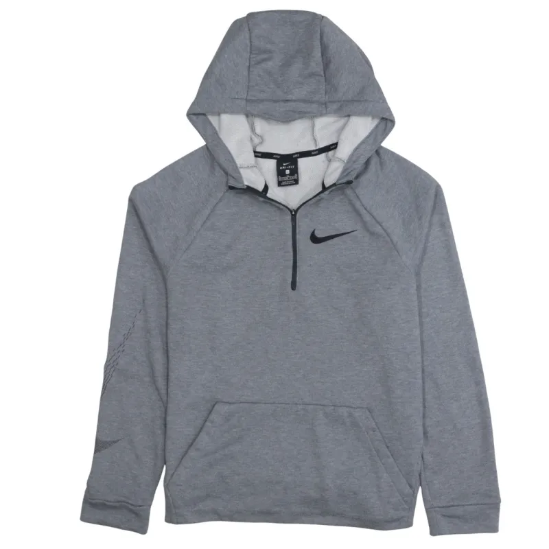 Nike Grey Hoodie Women’s XLarge Embroidered Swoosh Half Zip Front Pocket Pullover Sweatshirt sold by Vintage Club