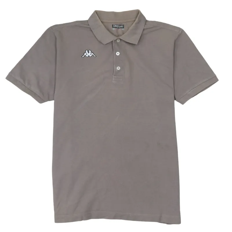 Kappa Taupe Grey Polo Shirt Men's XLarge Embroidered Chest Logo Short Sleeve Top sold by Vintage Club