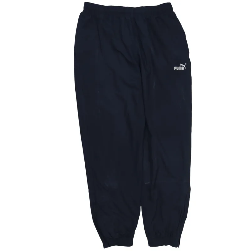 Puma Navy Blue Joggers Men's Medium Embroidered Logo Elasticated Waist Cuffed Track Pants sold by Vintage Club