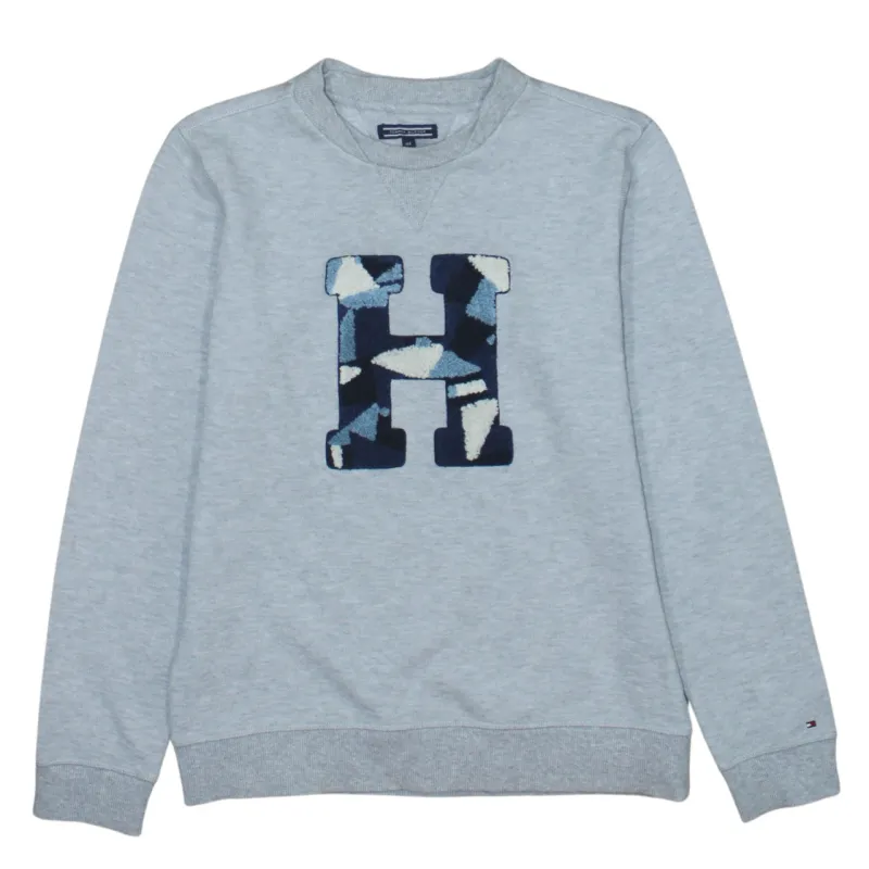 Tommy Hilfiger Light Grey Sweatshirt Men's XSmall Chenille H Logo Crewneck Pullover sold by Vintage Club