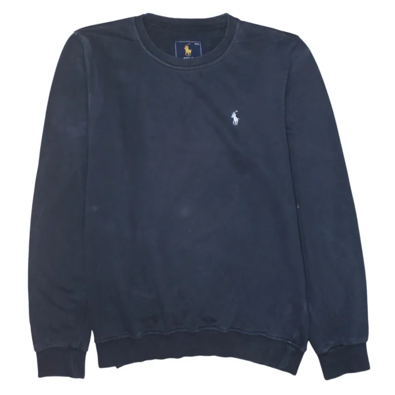 Polo Ralph Lauren Navy Blue Sweatshirt Men's XXLarge Embroidered Pony Logo Crewneck Pullover sold by Vintage Club