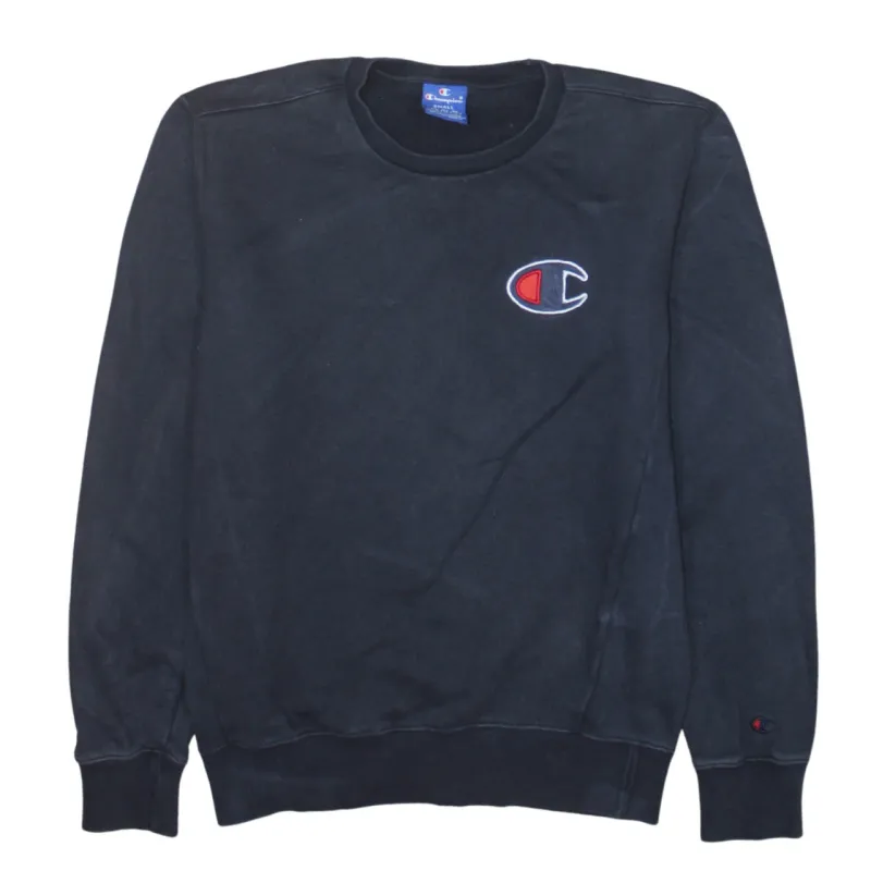 Champion Navy Blue Sweatshirt Men's Small Embroidered C Logo Crewneck Pullover Fleece Top sold by Vintage Club
