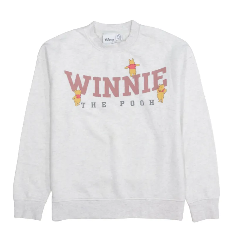 Disney Light Grey Sweatshirt Men's XXSmall Winnie The Pooh Printed Graphic Pullover Jumper made by Vintage Club