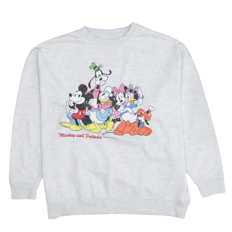 Disney Grey Sweatshirt Men's Medium Mickey And Friends Printed Graphic Crewneck Pullover Top sold by Vintage Club
