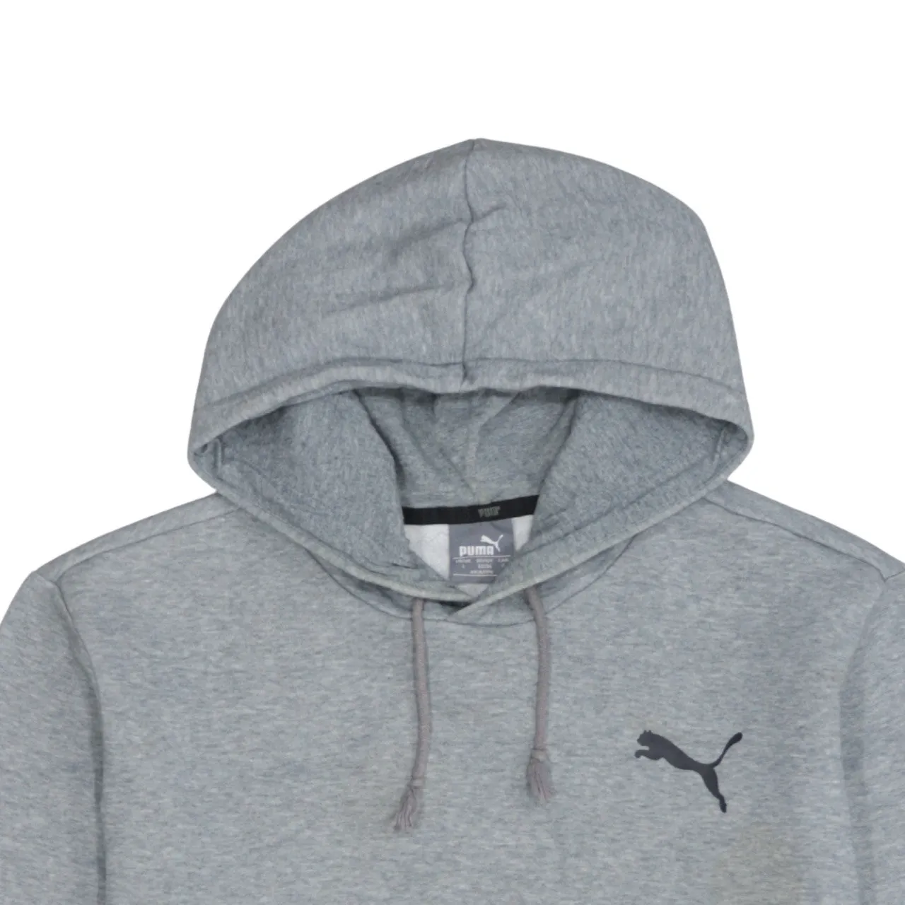Puma Grey Hoodie Men's Large Embroidered Chest Logo Front Pocket Pullover Sweatshirt sold by Vintage Club product image thumbnail 3