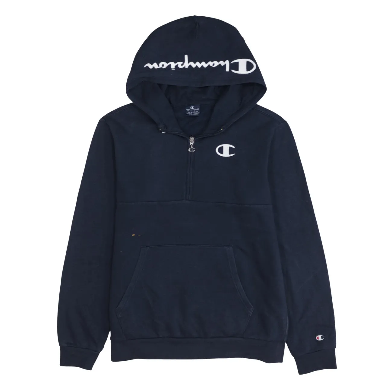 Champion Navy Blue Hoodie Women’s XXLarge Half Zip Embroidered Logo Front Pocket Sweatshirt sold by Vintage Club