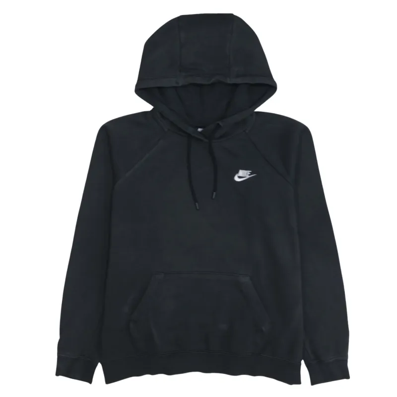 Nike Black Hoodie Men's Medium Embroidered Swoosh Logo Front Pocket Pullover Sweatshirt sold by Vintage Club