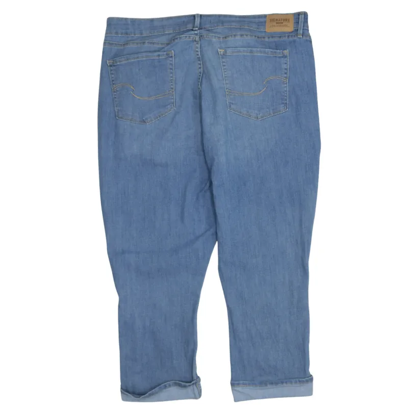 Signature Light Blue Jeans Men's 34 Straight Leg Turn Up Hem Classic Denim Trousers sold by Vintage Club