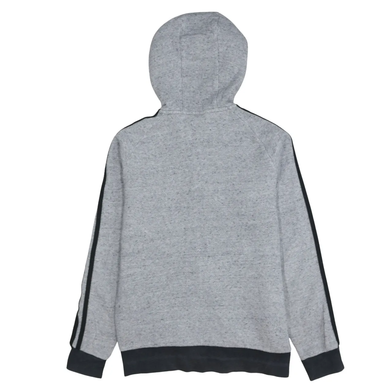 Adidas Grey Zip Hoodie Women's Large Trefoil Logo Three Stripe Sleeves Sweatshirt sold by Vintage Club product image thumbnail 2