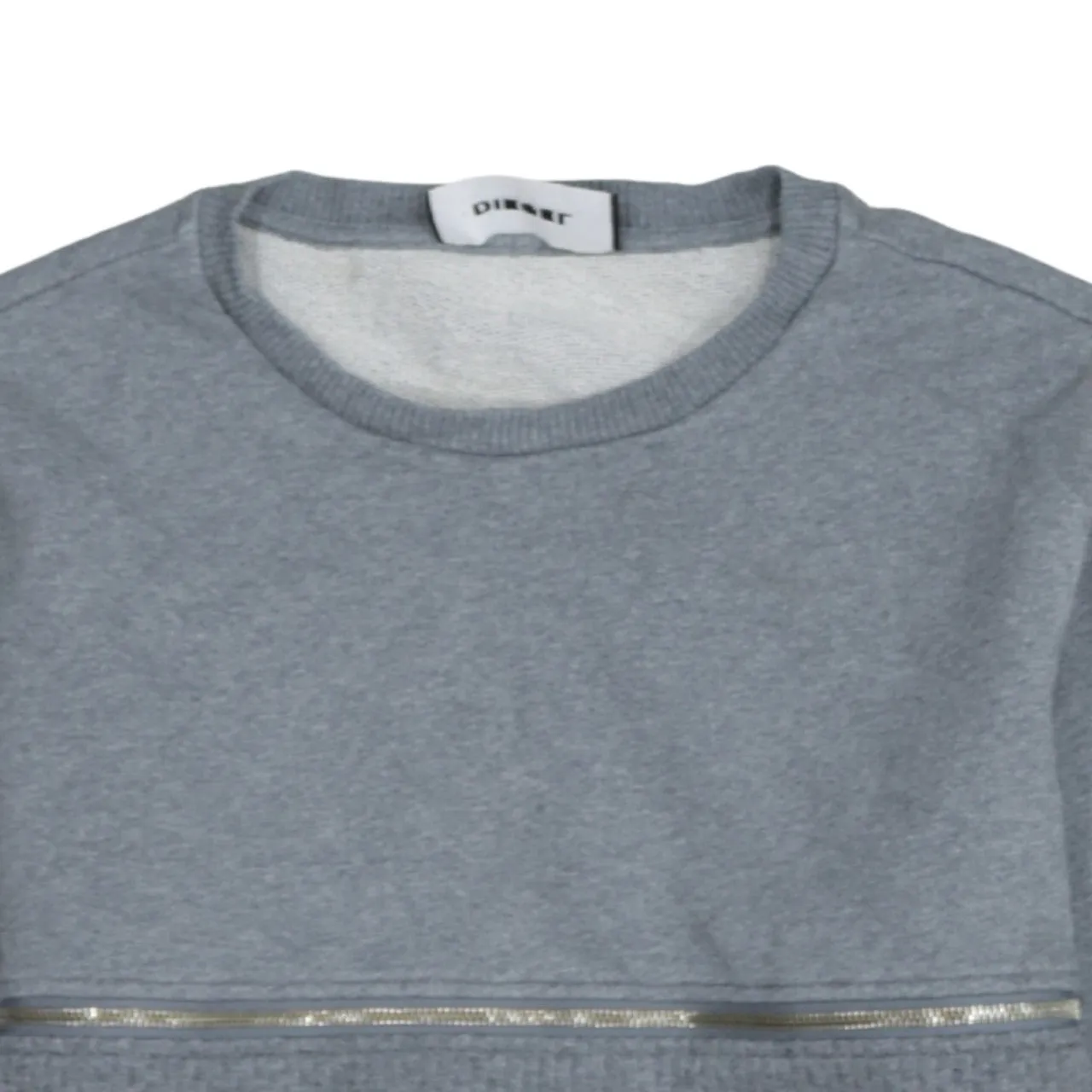 Diesel Grey Sweatshirt Men's Small Textured Panel Metallic Trim Crewneck Pullover Jumper sold by Vintage Club product image thumbnail 3