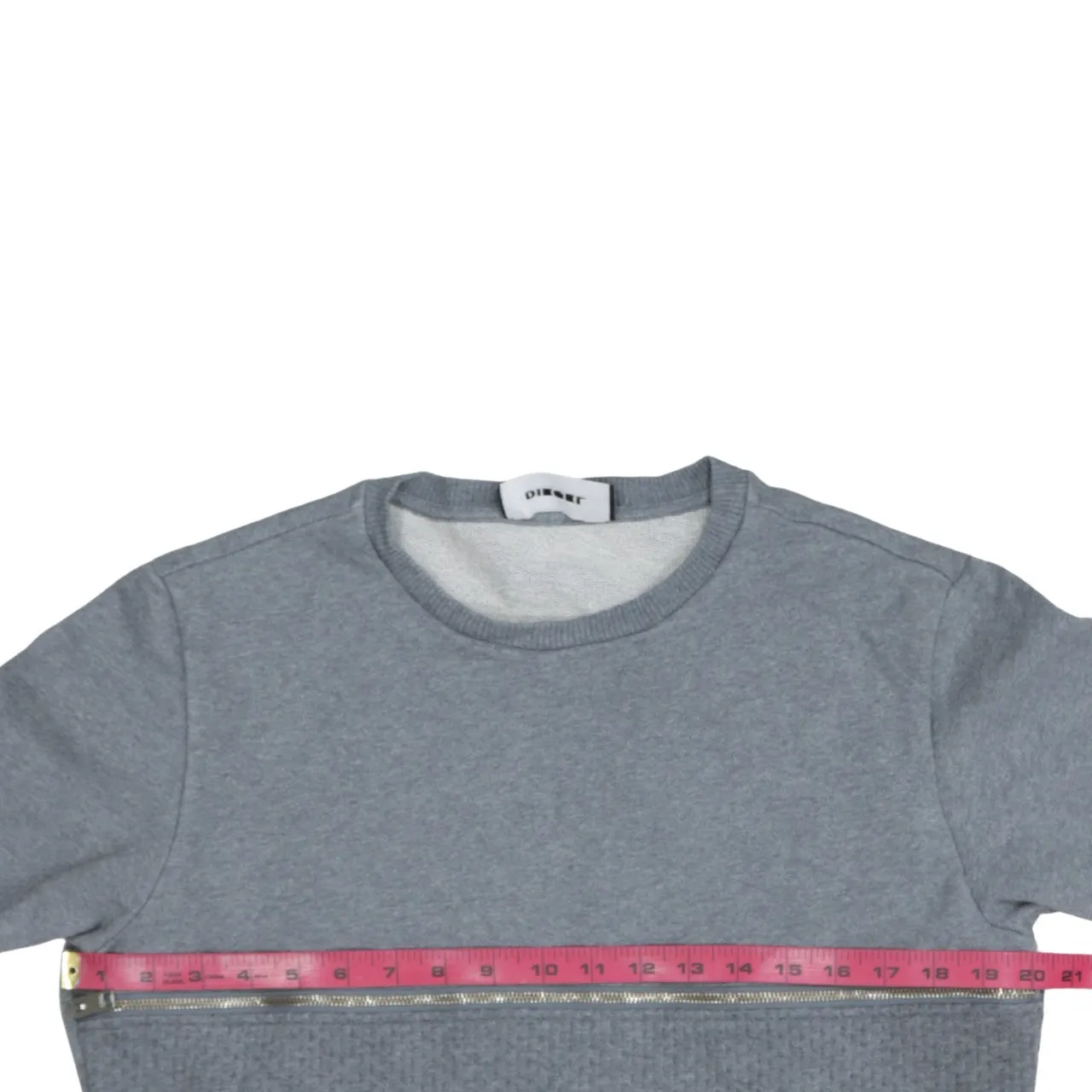 Diesel Grey Sweatshirt Men's Small Textured Panel Metallic Trim Crewneck Pullover Jumper sold by Vintage Club product image thumbnail 5