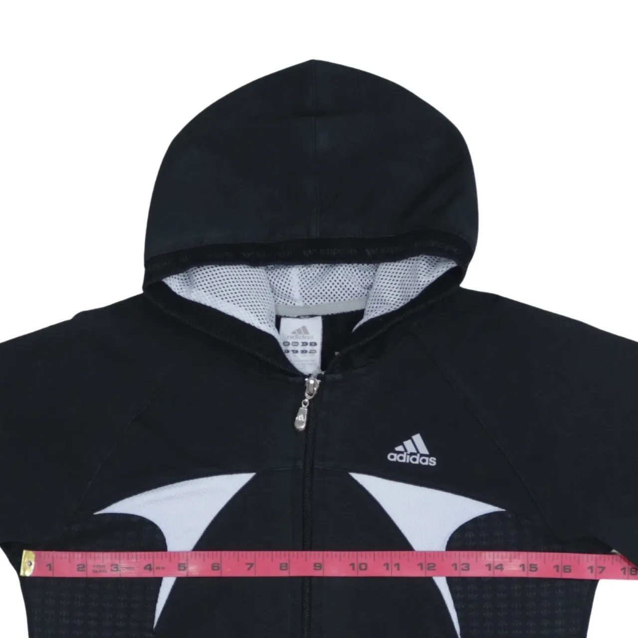Adidas Black Full Zip Hoodie Women’s XLarge Printed Logo Formotion Panels Track Top sold by Vintage Club product image thumbnail 5
