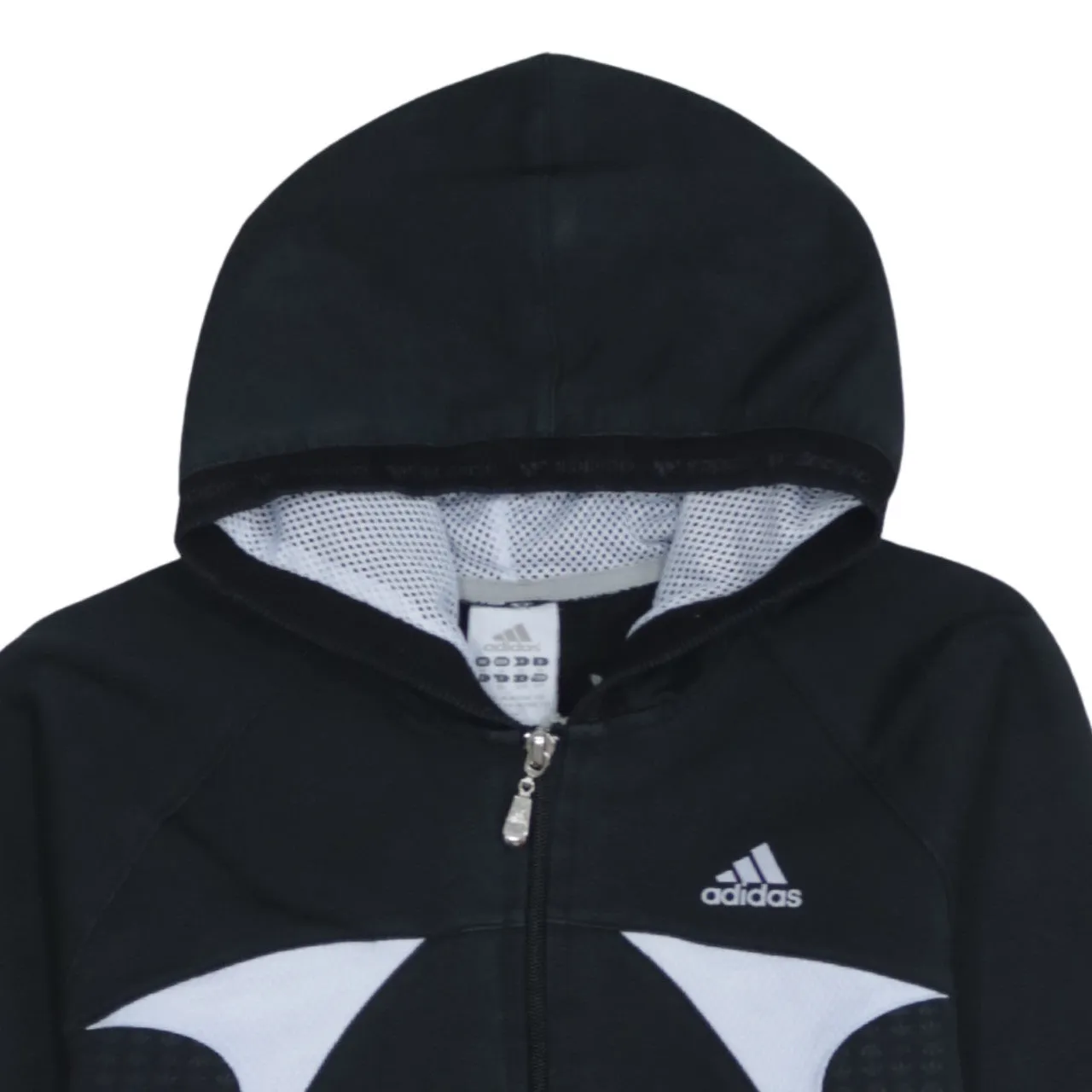 Adidas Black Full Zip Hoodie Women’s XLarge Printed Logo Formotion Panels Track Top sold by Vintage Club product image thumbnail 3