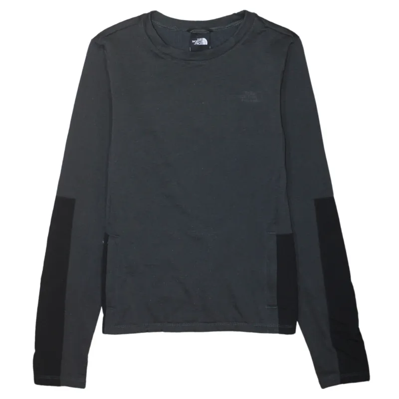 The North Face Dark Grey Long Sleeve Top Women’s Small Subtle Logo Panel Sleeves T Shirt sold by Vintage Club