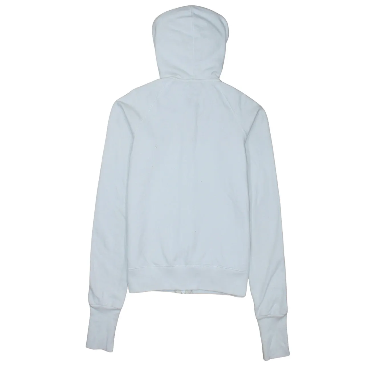 Nike White Zip Hoodie Women’s Small Embroidered Swoosh Split Pocket Fitted Sweatshirt sold by Vintage Club product image thumbnail 2