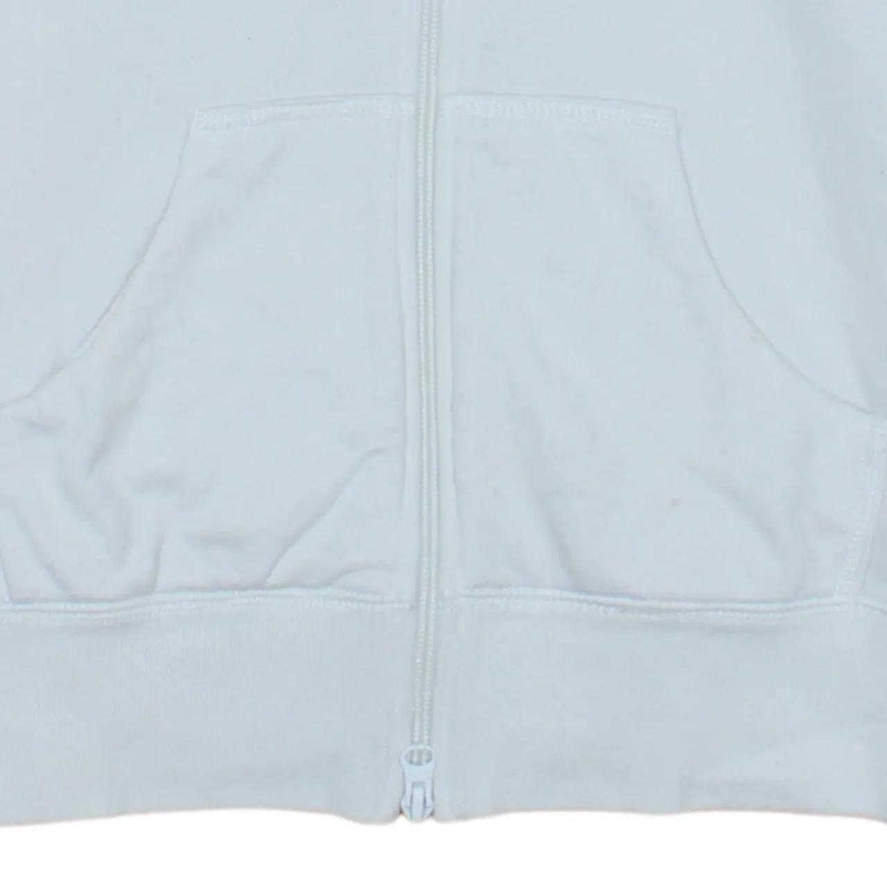 Nike White Zip Hoodie Women’s Small Embroidered Swoosh Split Pocket Fitted Sweatshirt sold by Vintage Club product image thumbnail 4