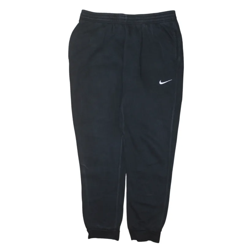 Nike Black Joggers Men’s Large Elastic Waist Cuffed Hem Embroidered Swoosh Sweatpants sold by Vintage Club