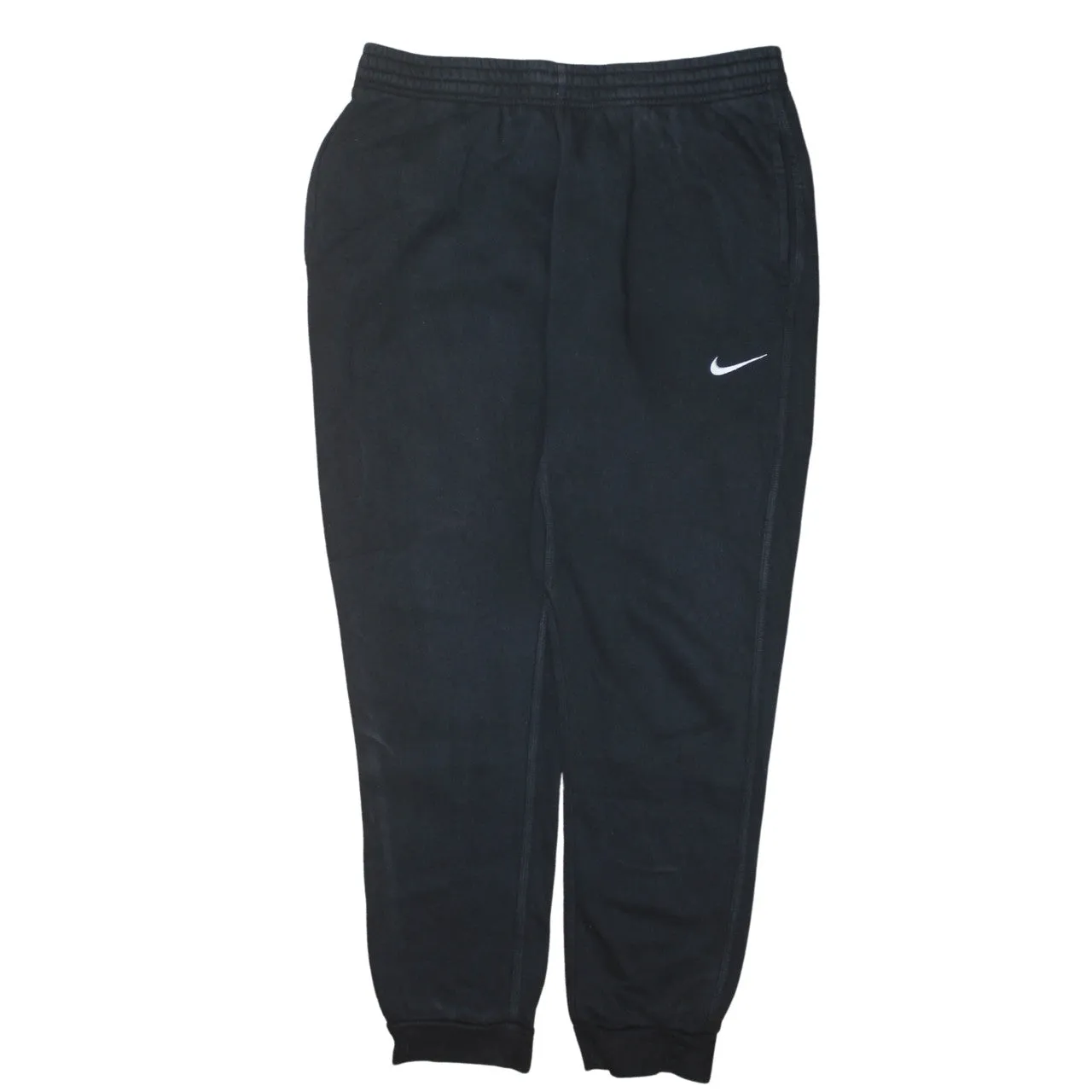 Nike Black Joggers Men’s Large Elastic Waist Cuffed Hem Embroidered Swoosh Sweatpants sold by Vintage Club