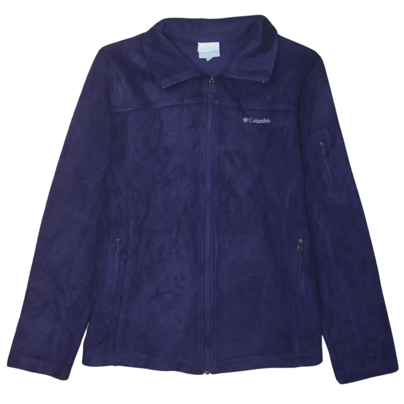 Columbia Purple Fleece Jacket Women’s Large Full Zip Embroidered Logo Zip Pockets Outerwear sold by Vintage Club