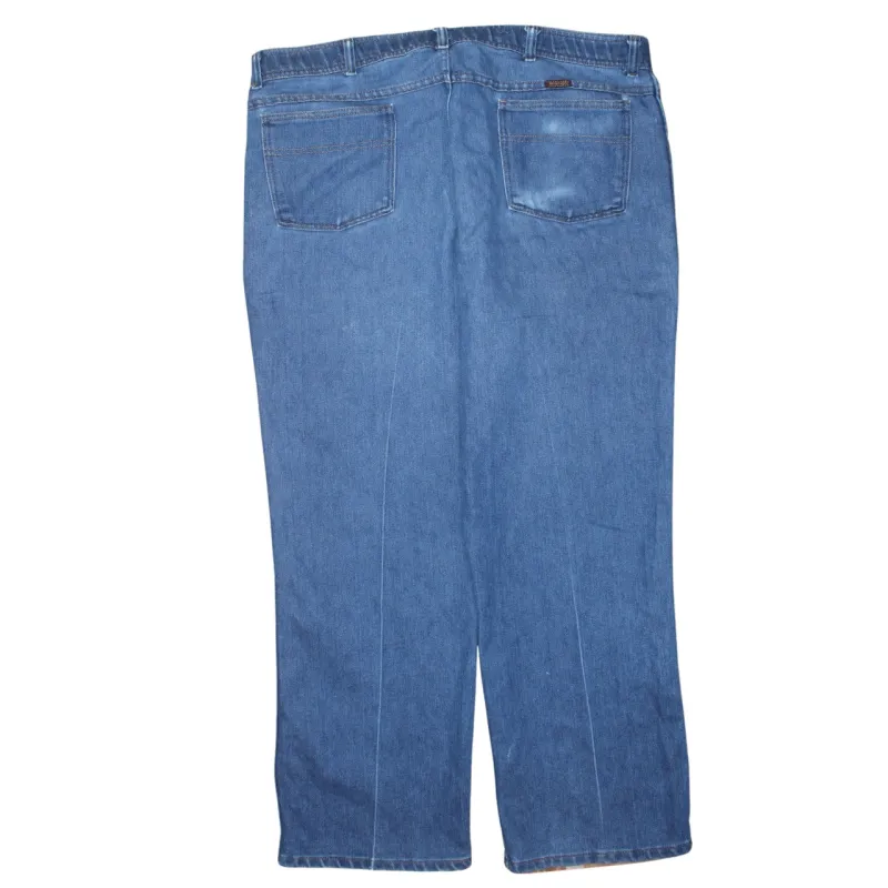 Wrangler Light Blue Jeans Men's 42 Straight Leg Five Pocket Classic Denim Trousers made by Wrangler
