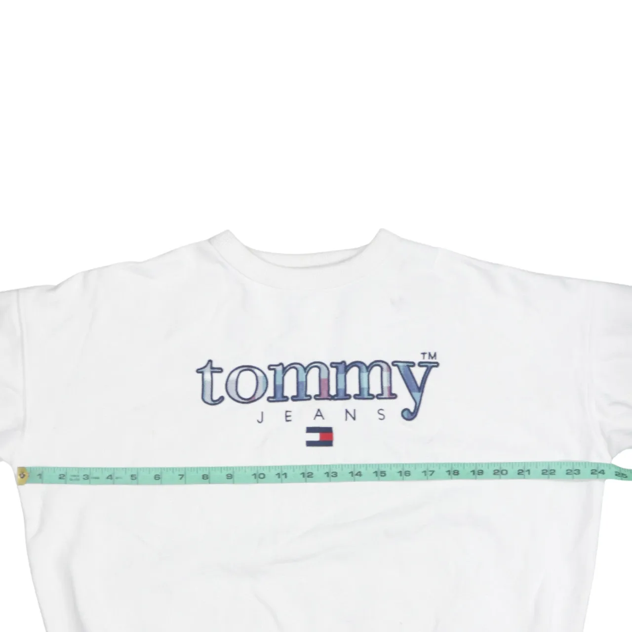 Tommy Hilfiger White Sweatshirt Men's XXSmall Tommy Jeans Embroidered Logo Crewneck Pullover sold by Vintage Club product image thumbnail 5