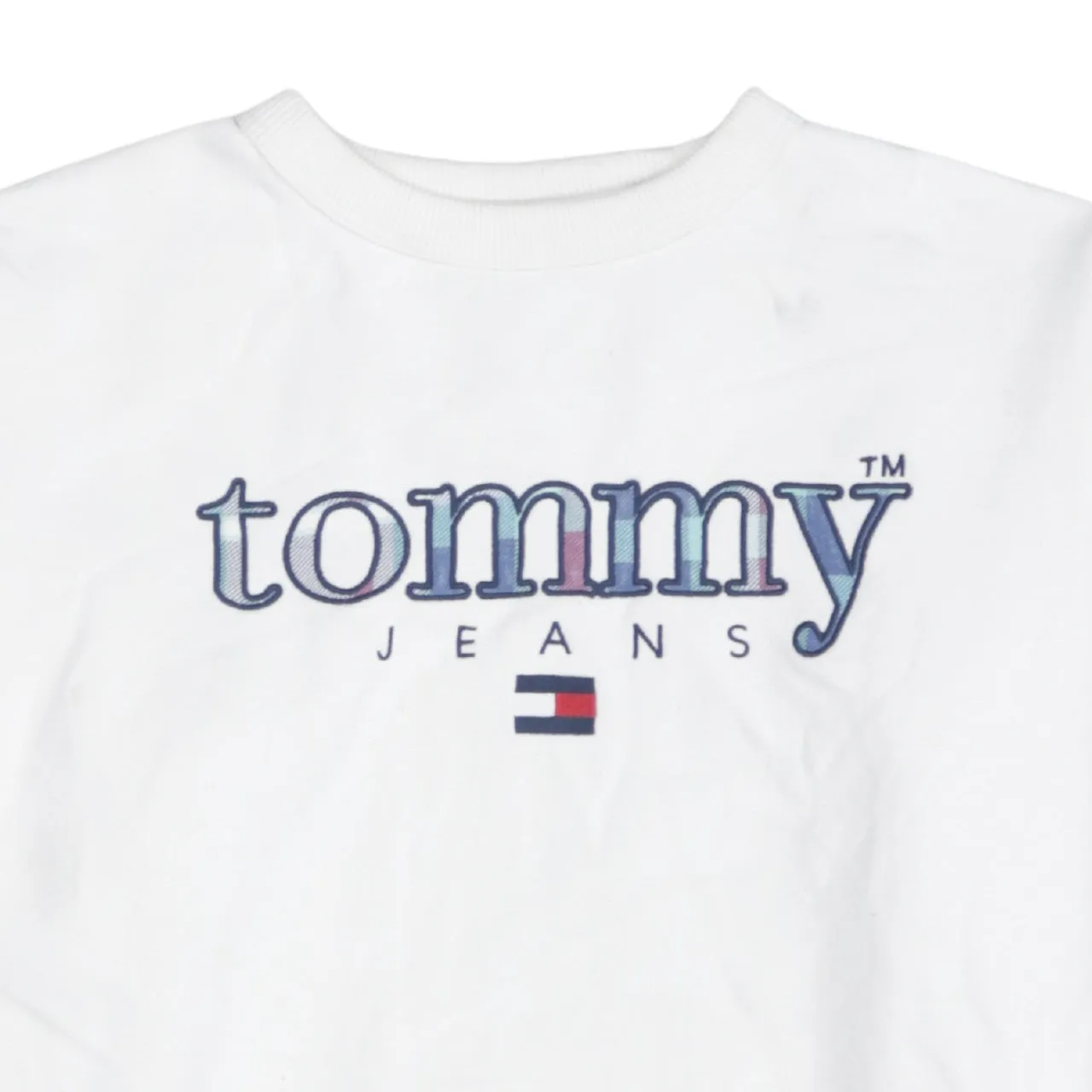 Tommy Hilfiger White Sweatshirt Men's XXSmall Tommy Jeans Embroidered Logo Crewneck Pullover sold by Vintage Club product image thumbnail 3