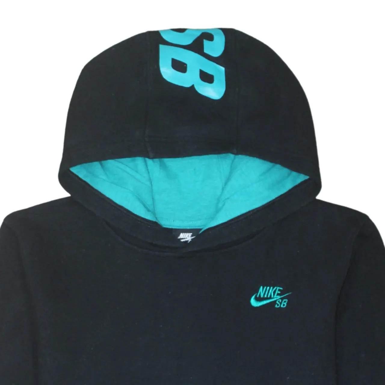 Nike Black Blue Hoodie Women’s XLarge Printed SB Logo Colour Block Pullover Sweatshirt sold by Vintage Club product image thumbnail 3