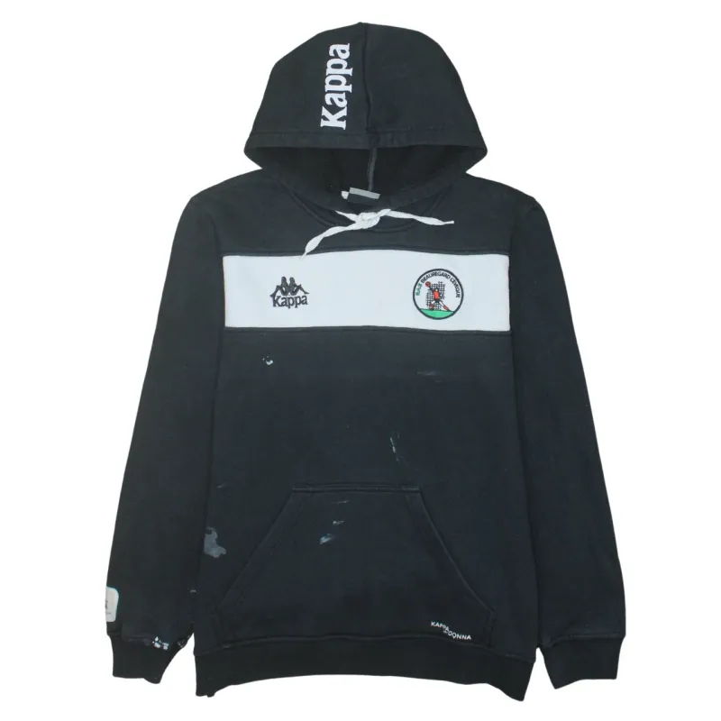 Kappa Black Hoodie Men's XLarge Embroidered Logo Chest Stripe Front Pocket Pullover Sweatshirt sold by Vintage Club